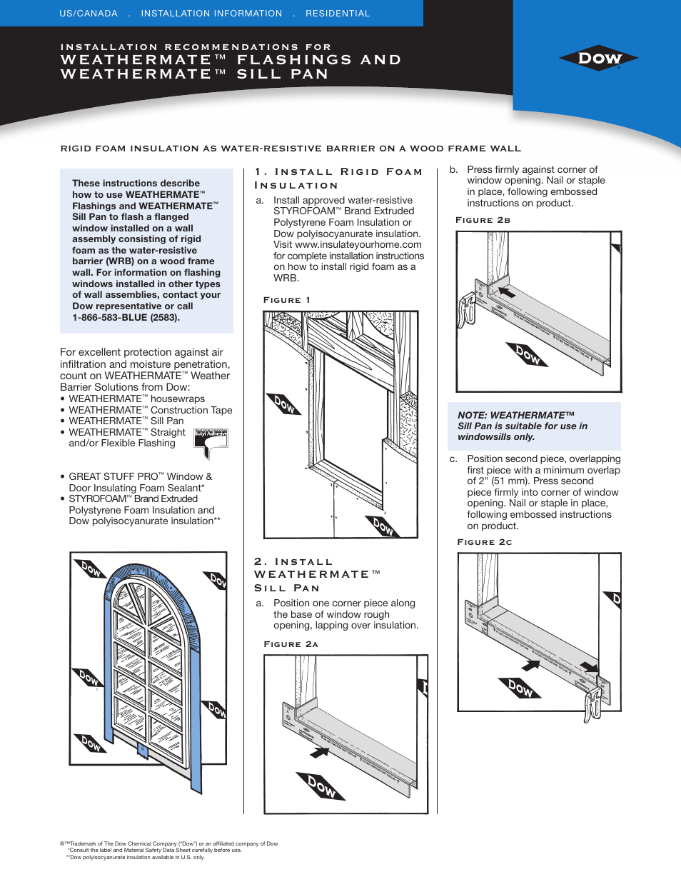 Dow WEATHERMATE™ SILL PAN User Manual | 4 pages