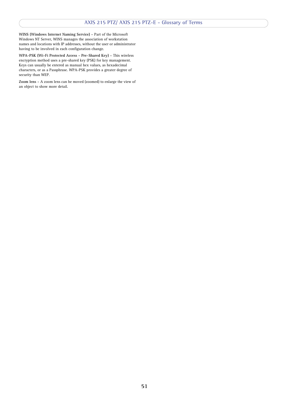 Axis Communications 215 PTZ-E User Manual | Page 51 / 53