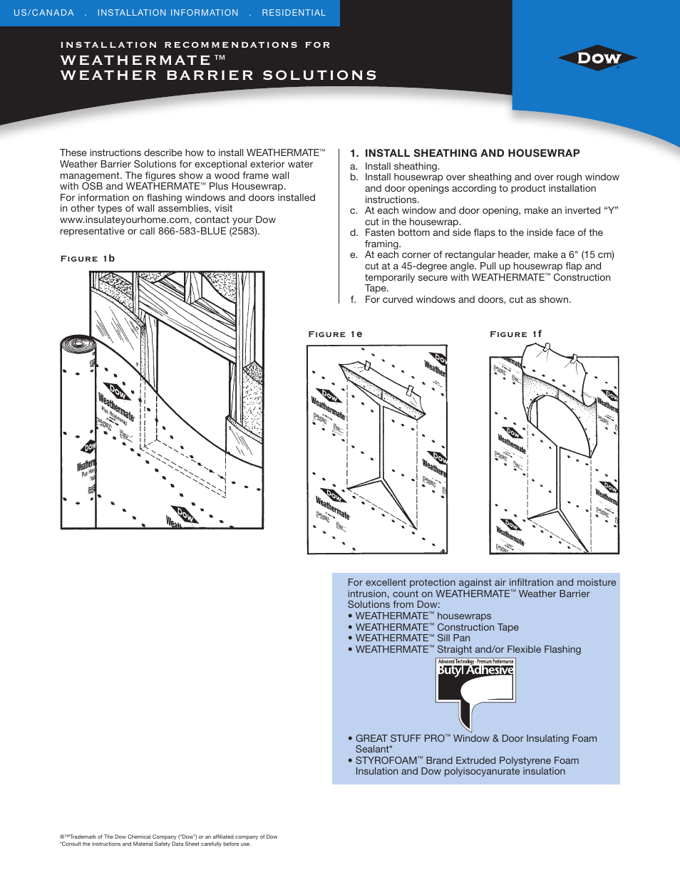 Dow WEATHER BARRIER SOLUTIONS User Manual | 4 pages