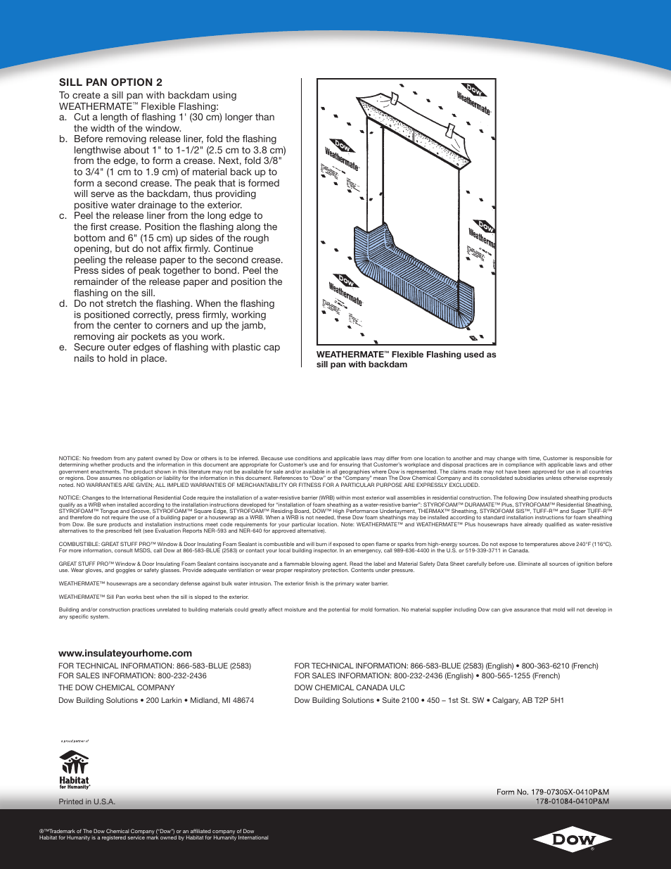 Dow WEATHER BARRIER SOLUTIONS User Manual | Page 4 / 4