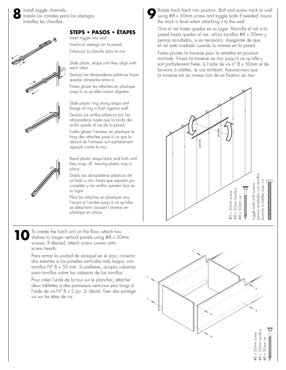 Steps • pasos • étapes | Easy Track RV2072 User Manual | Page 6 / 8