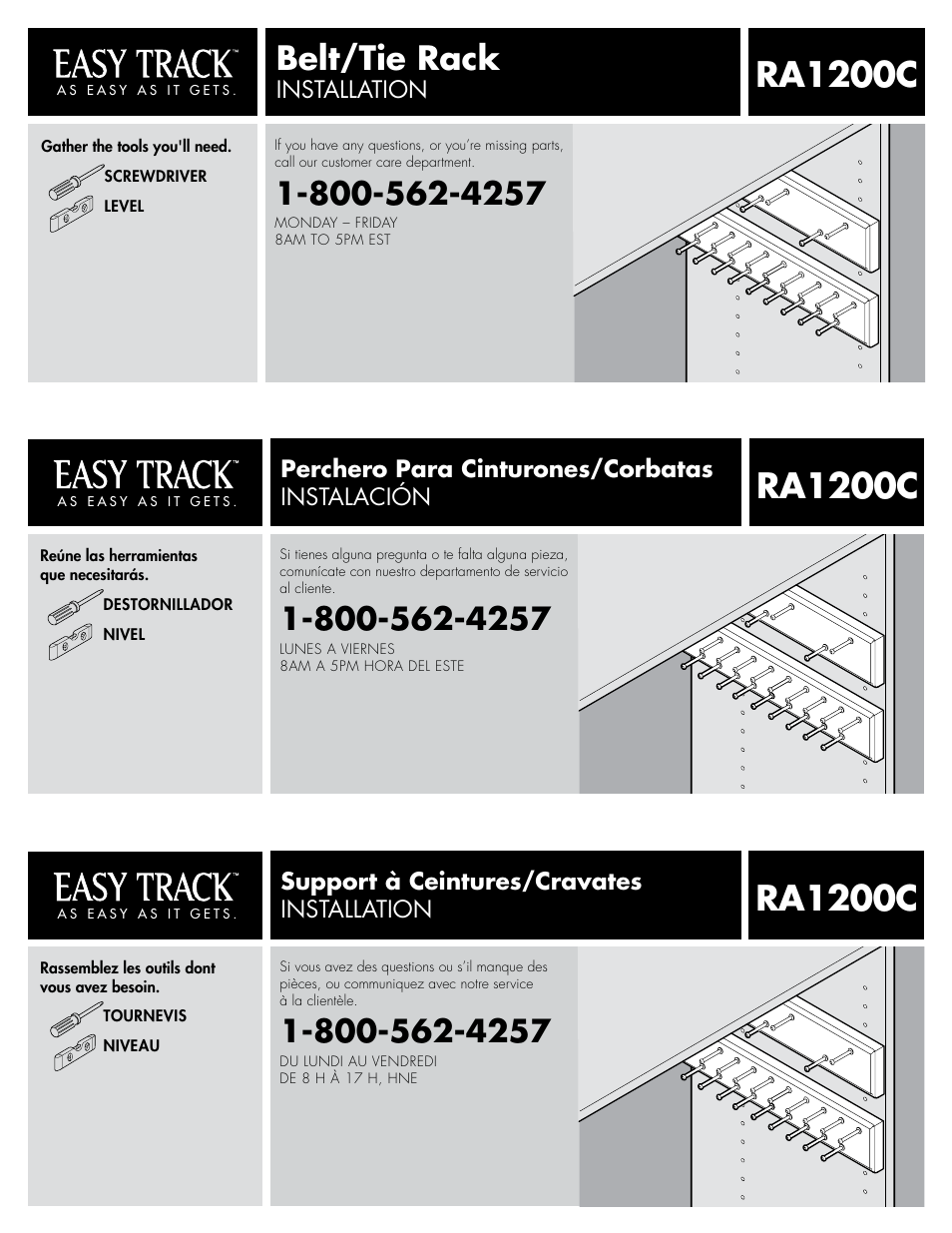 Easy Track RA1200C User Manual | 2 pages