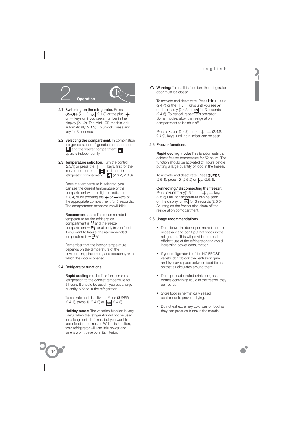 Fagor FFJ6825N User Manual | Page 16 / 58