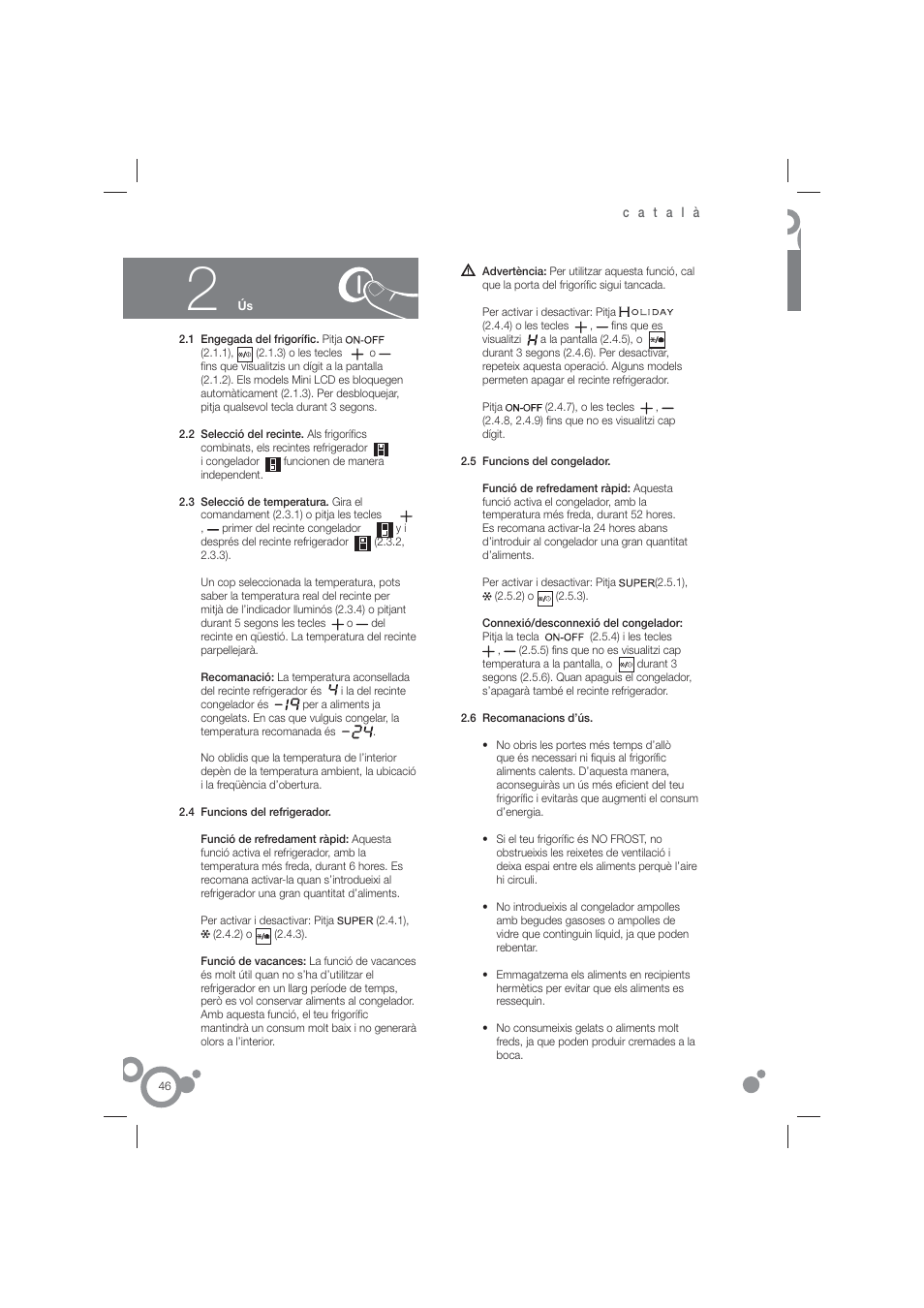 Fagor FFJ6825N User Manual | Page 48 / 58