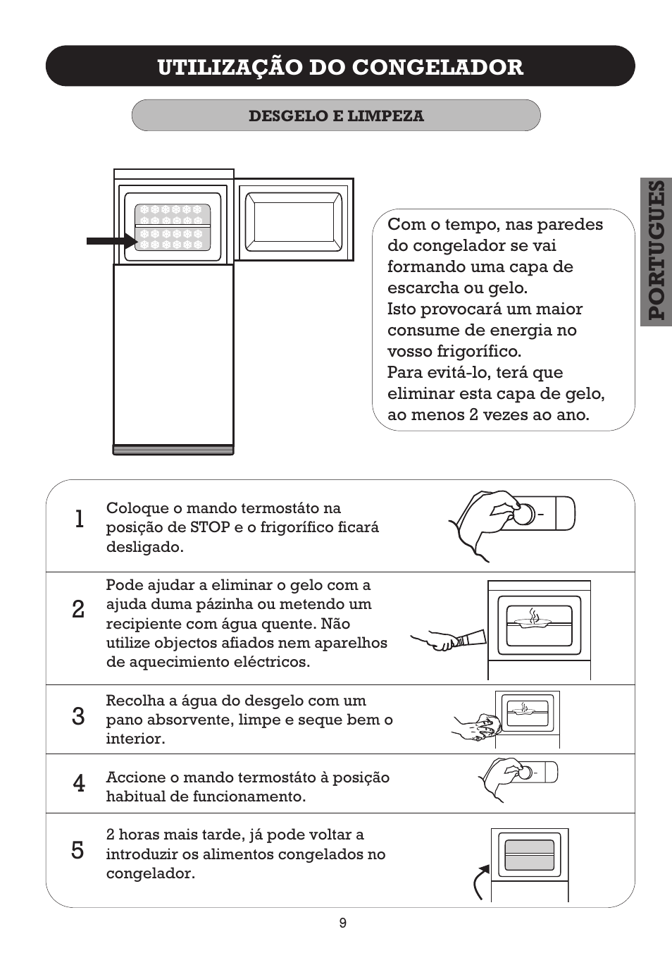 Por tugues utilização do congelador | Fagor FFJ2667 User Manual | Page 25 / 88
