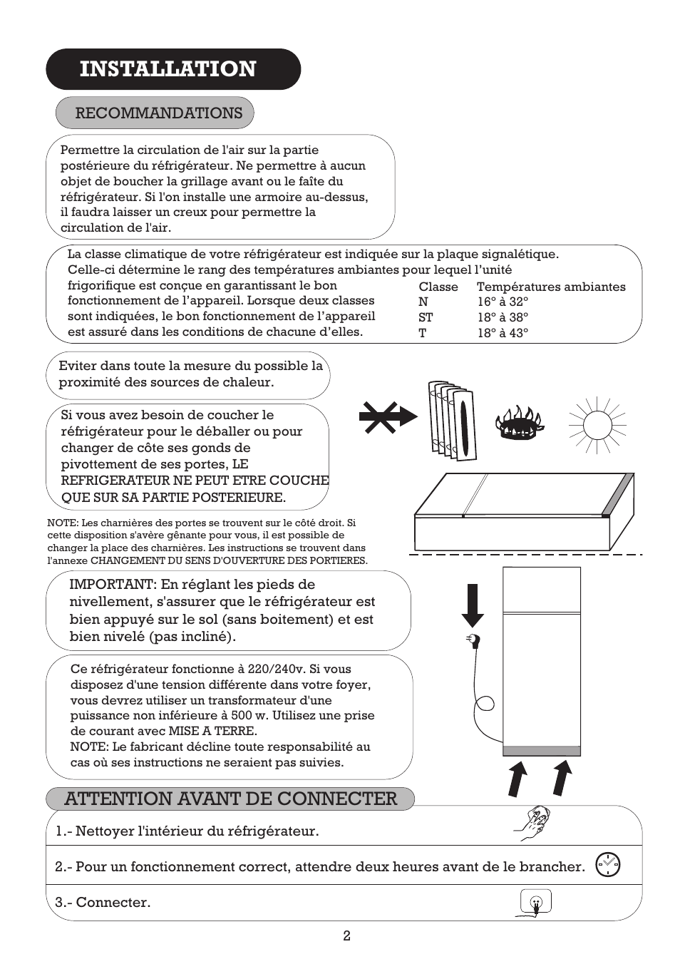 Installation, Attention avant de connecter | Fagor FFJ2667 User Manual | Page 32 / 88