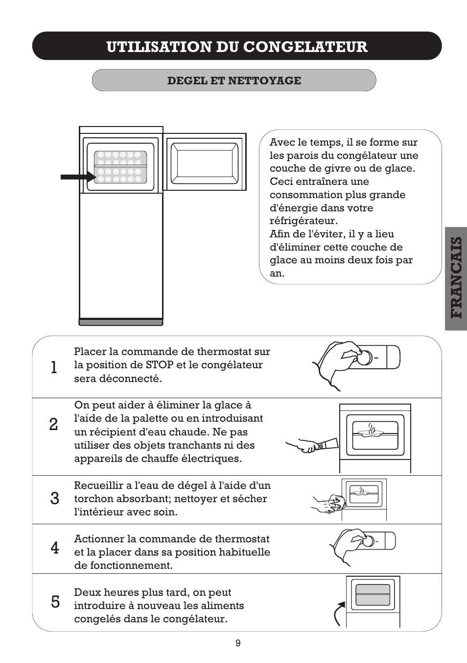 Franc ais, Utilisation du congelateur | Fagor FFJ2667 User Manual | Page 39 / 88