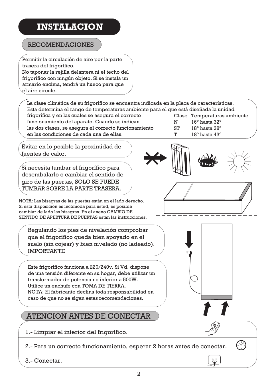 Instalacion, Atencion antes de conectar | Fagor FFJ2667 User Manual | Page 4 / 88
