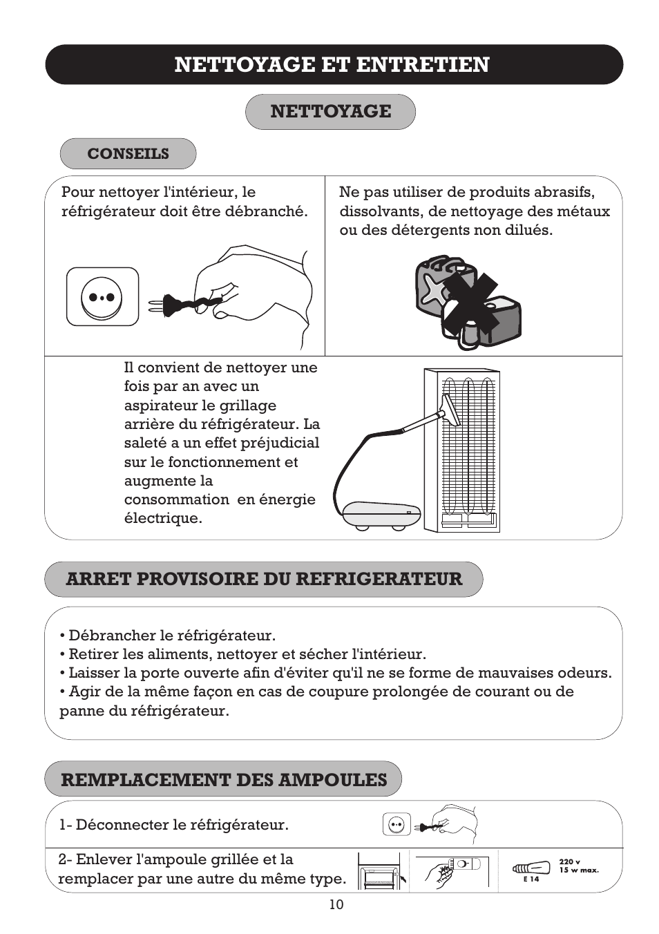Nettoyage et entretien | Fagor FFJ2667 User Manual | Page 40 / 88