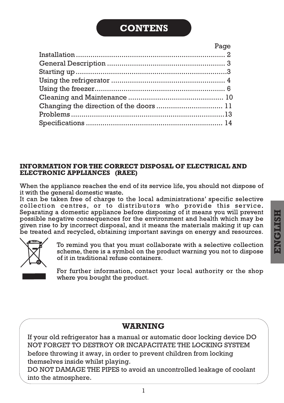 Fq8g230a6 45-70, English contens | Fagor FFJ2667 User Manual | Page 45 / 88