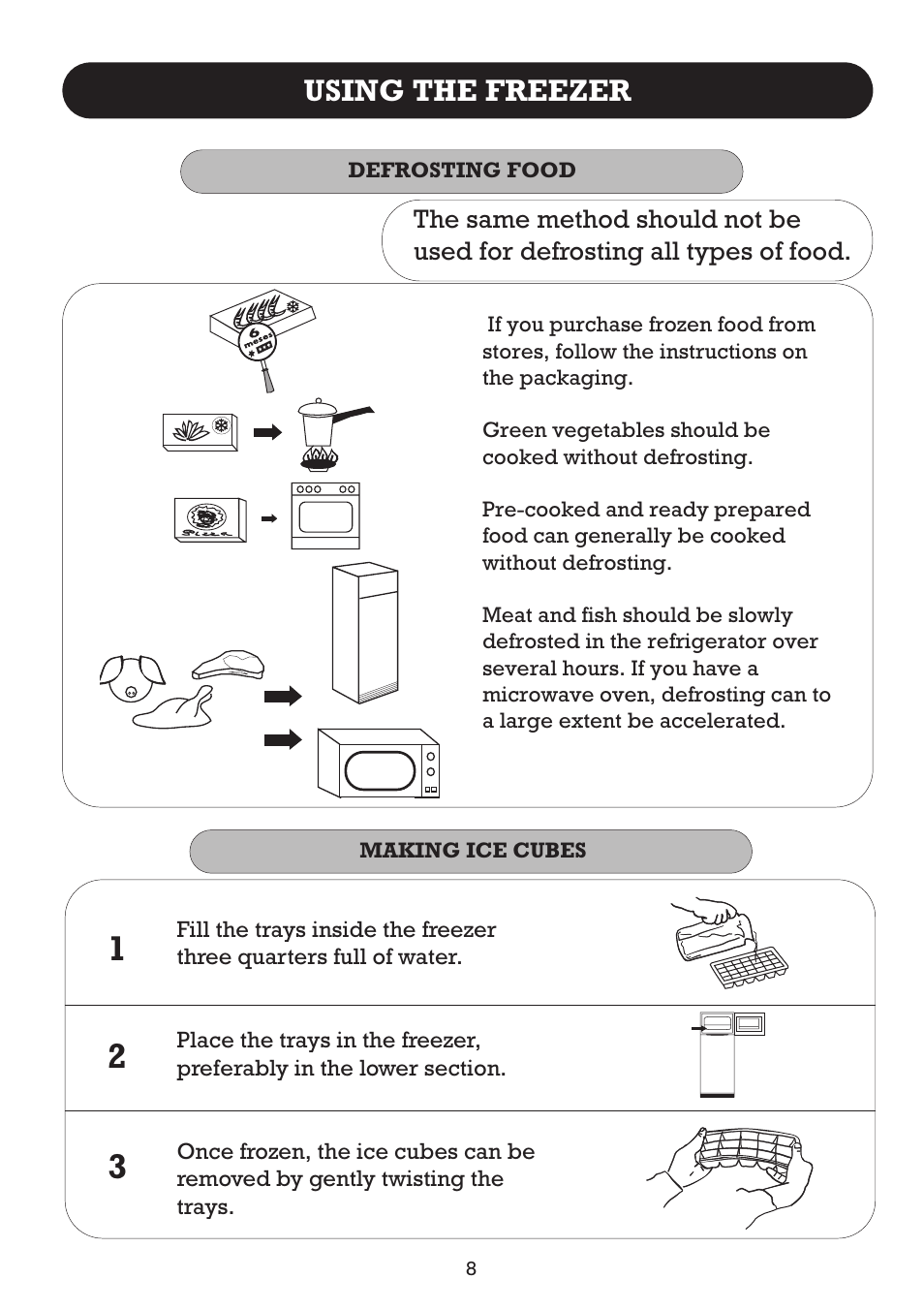 Using the freezer | Fagor FFJ2667 User Manual | Page 52 / 88