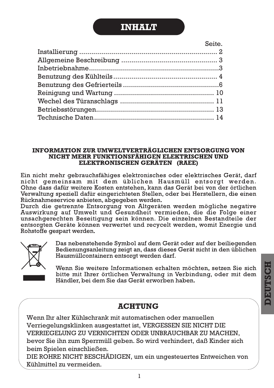 Deutsch inhalt | Fagor FFJ2667 User Manual | Page 59 / 88