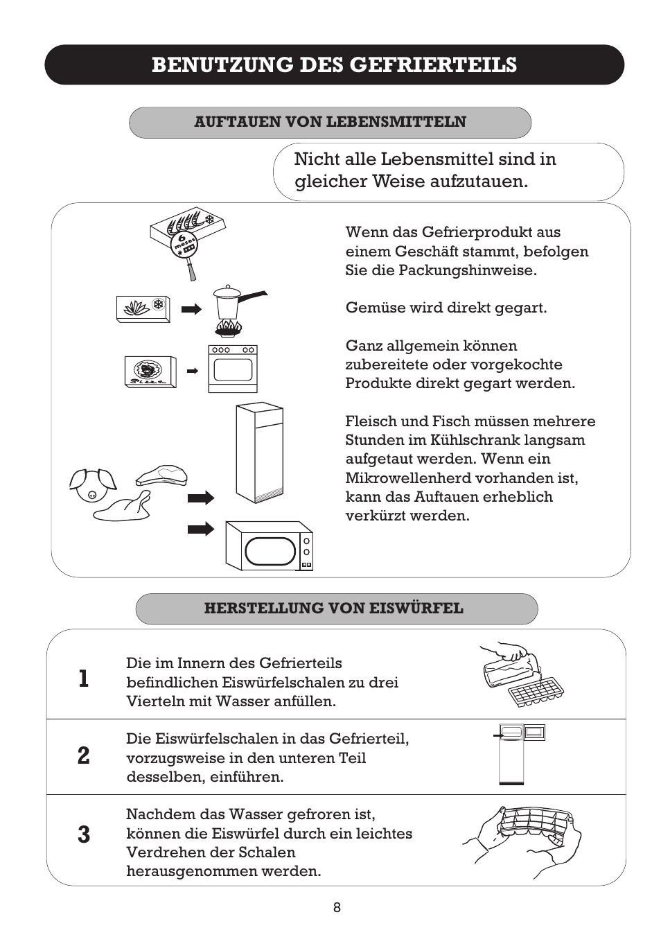 Benutzung des gefrierteils | Fagor FFJ2667 User Manual | Page 66 / 88