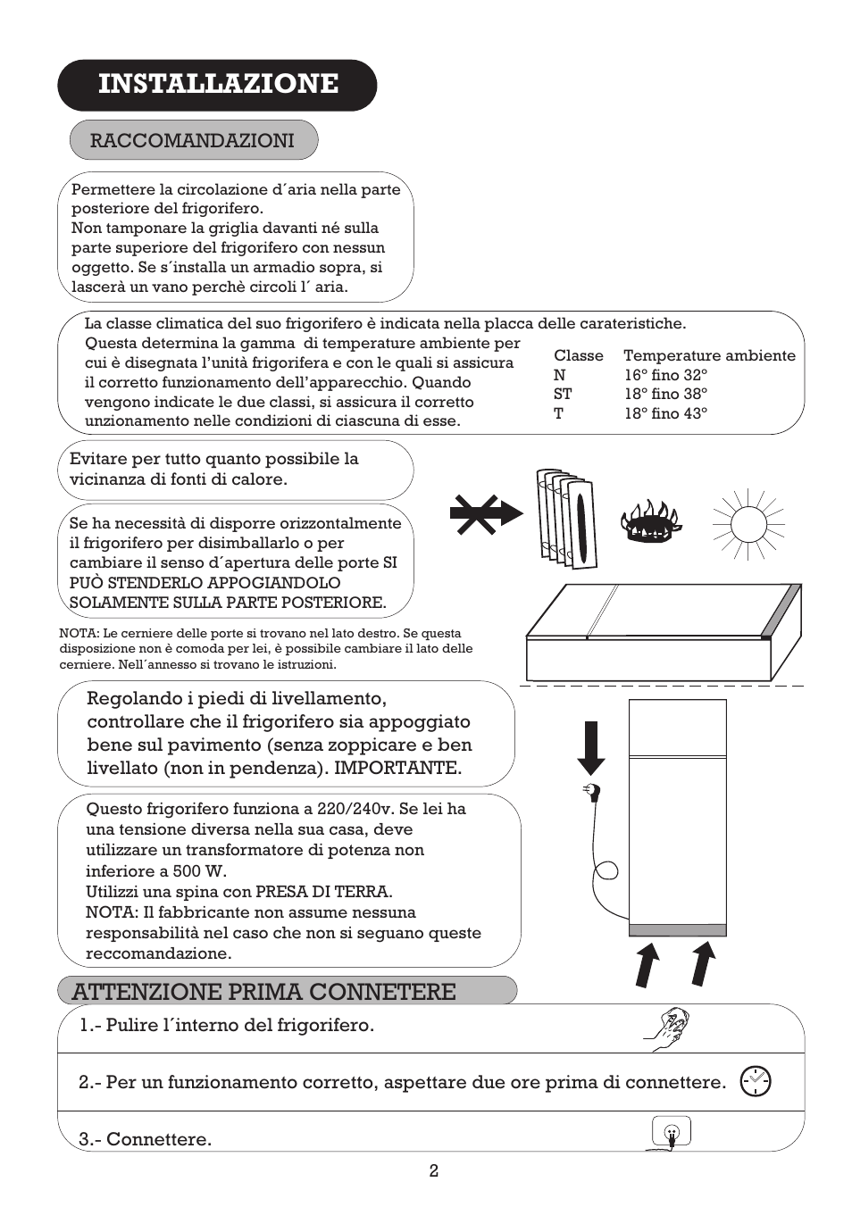 Installazione, Attenzione prima connetere | Fagor FFJ2667 User Manual | Page 74 / 88