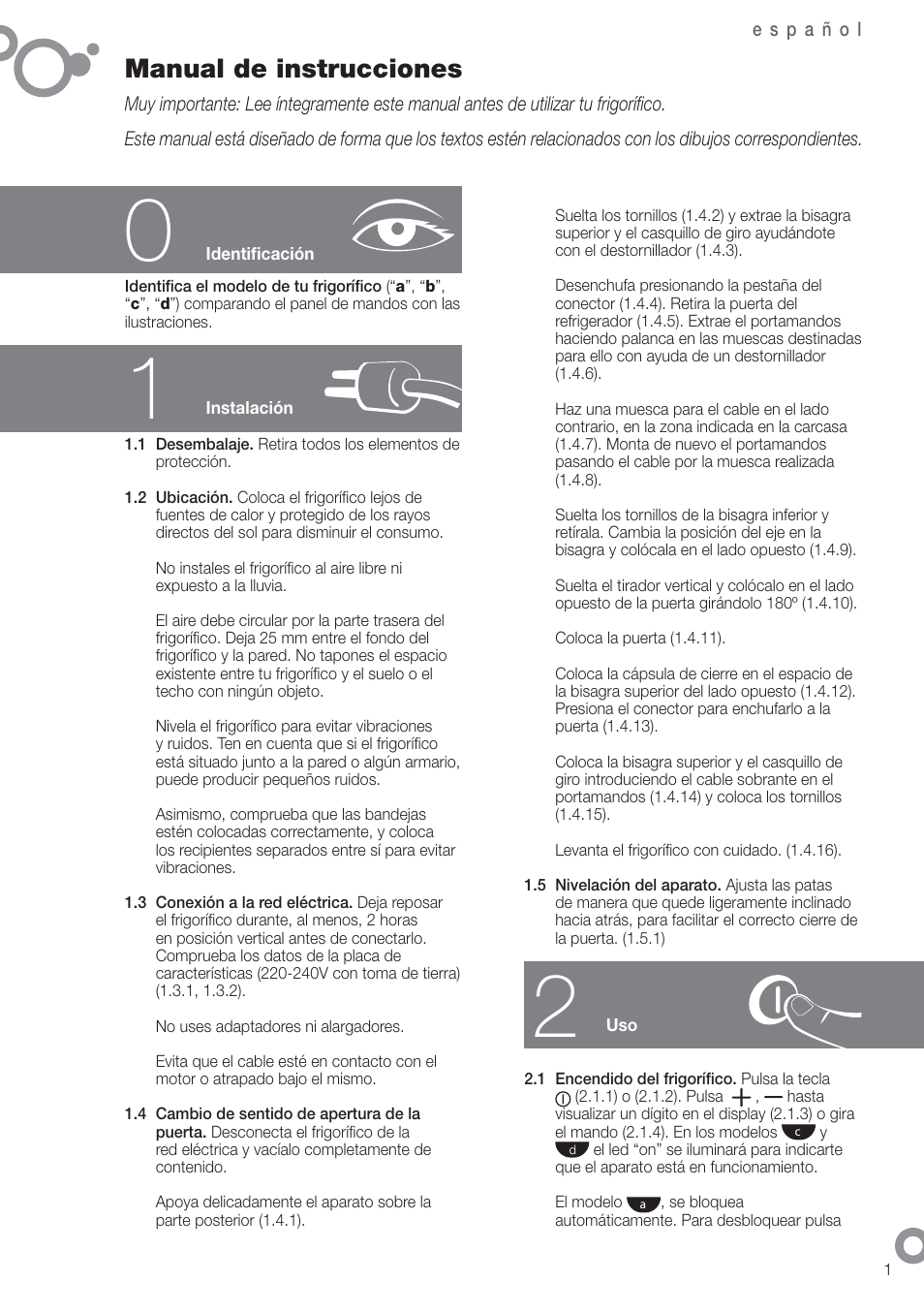 Manual de instrucciones | Fagor FFK1700X User Manual | Page 3 / 62