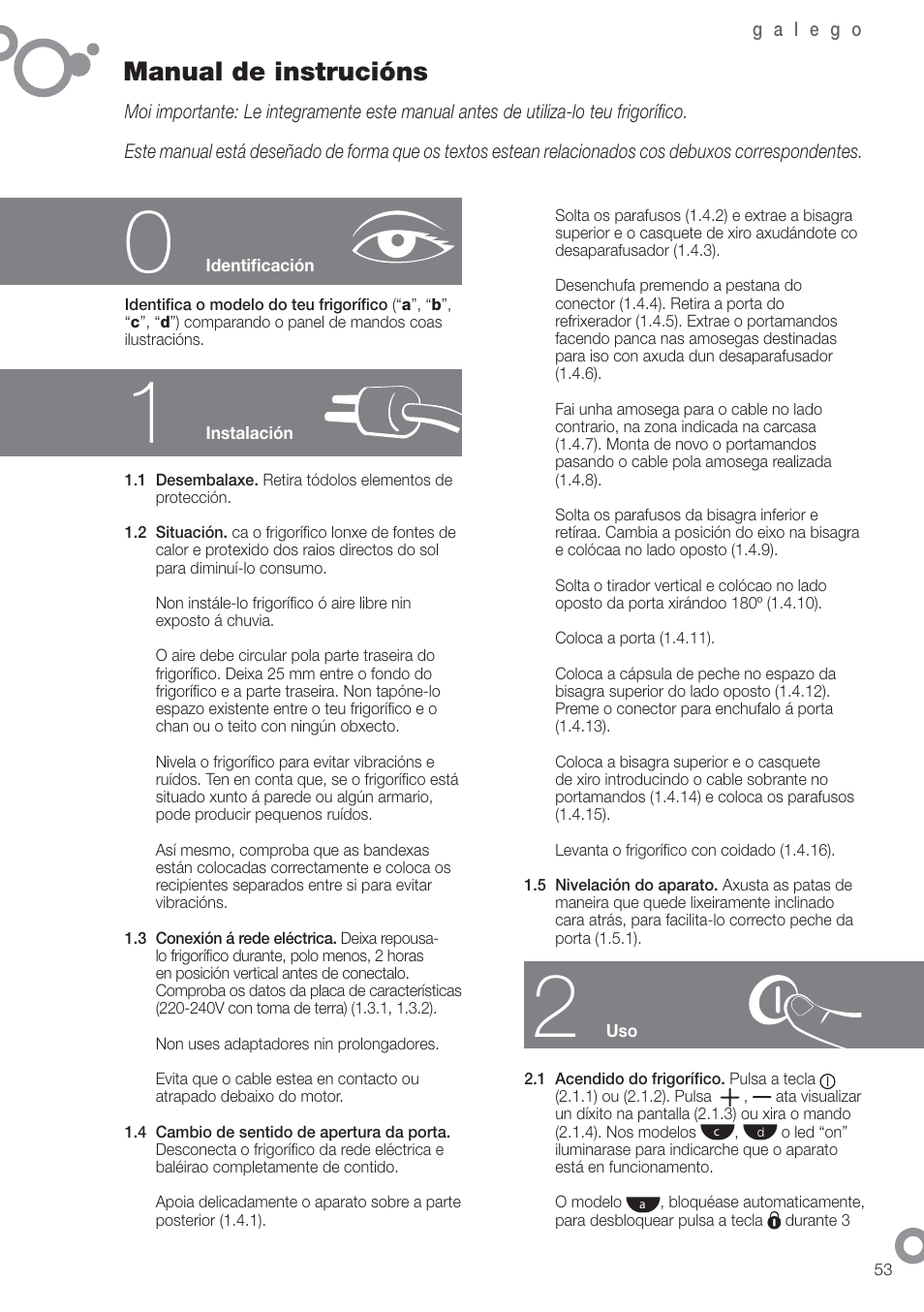 Manual de instrucións | Fagor FFK1700X User Manual | Page 55 / 62