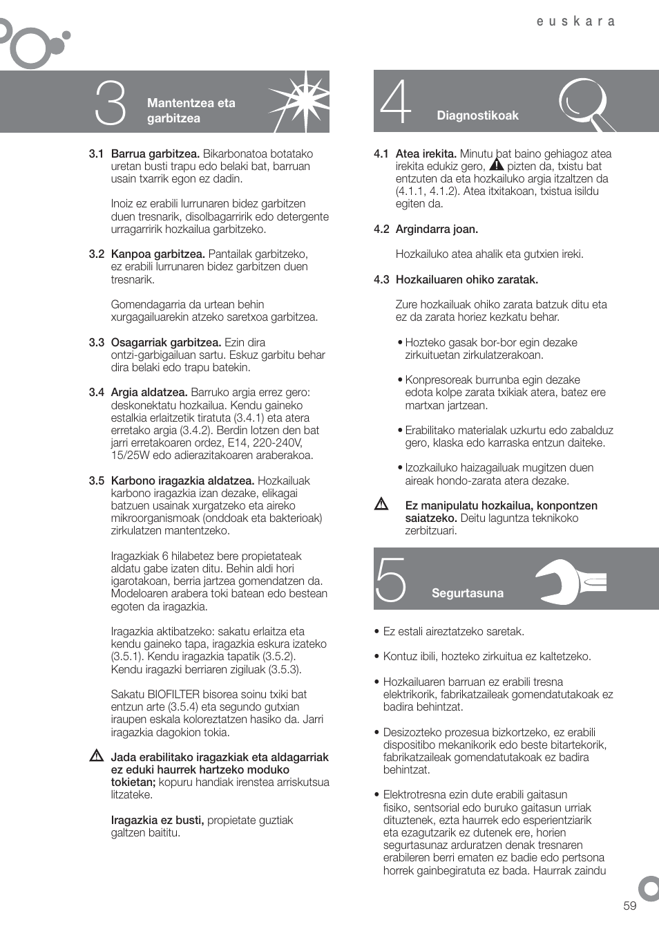 Fagor FFK1700X User Manual | Page 61 / 62