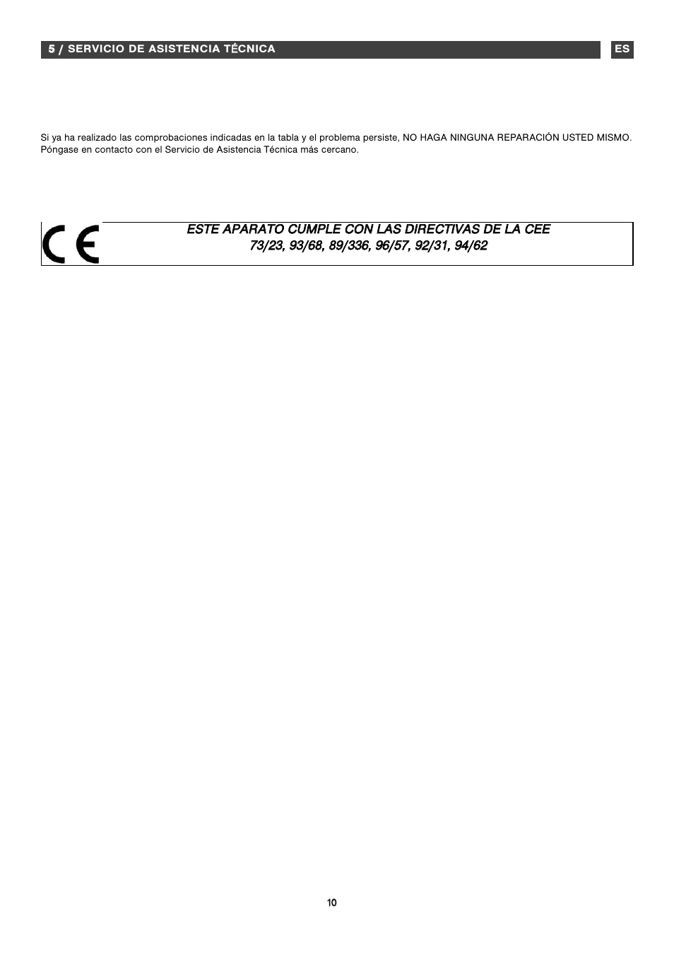 Fagor FFK1574 User Manual | Page 10 / 56