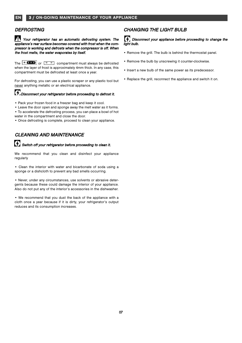 Dde ef fr ro os st tiin ng g | Fagor FFK1574 User Manual | Page 35 / 56