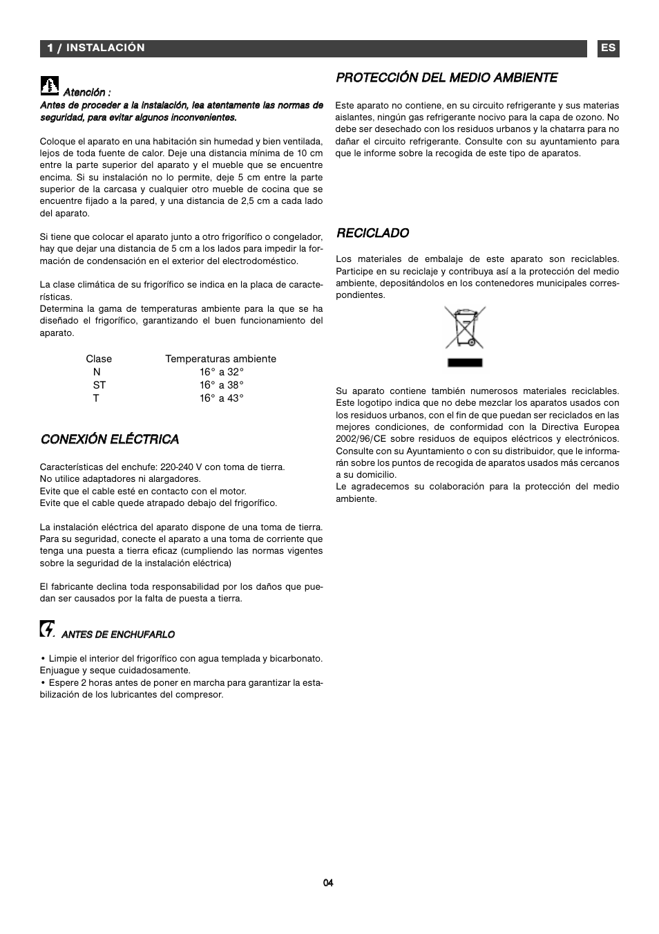 Inst | Fagor FFK1574 User Manual | Page 4 / 56