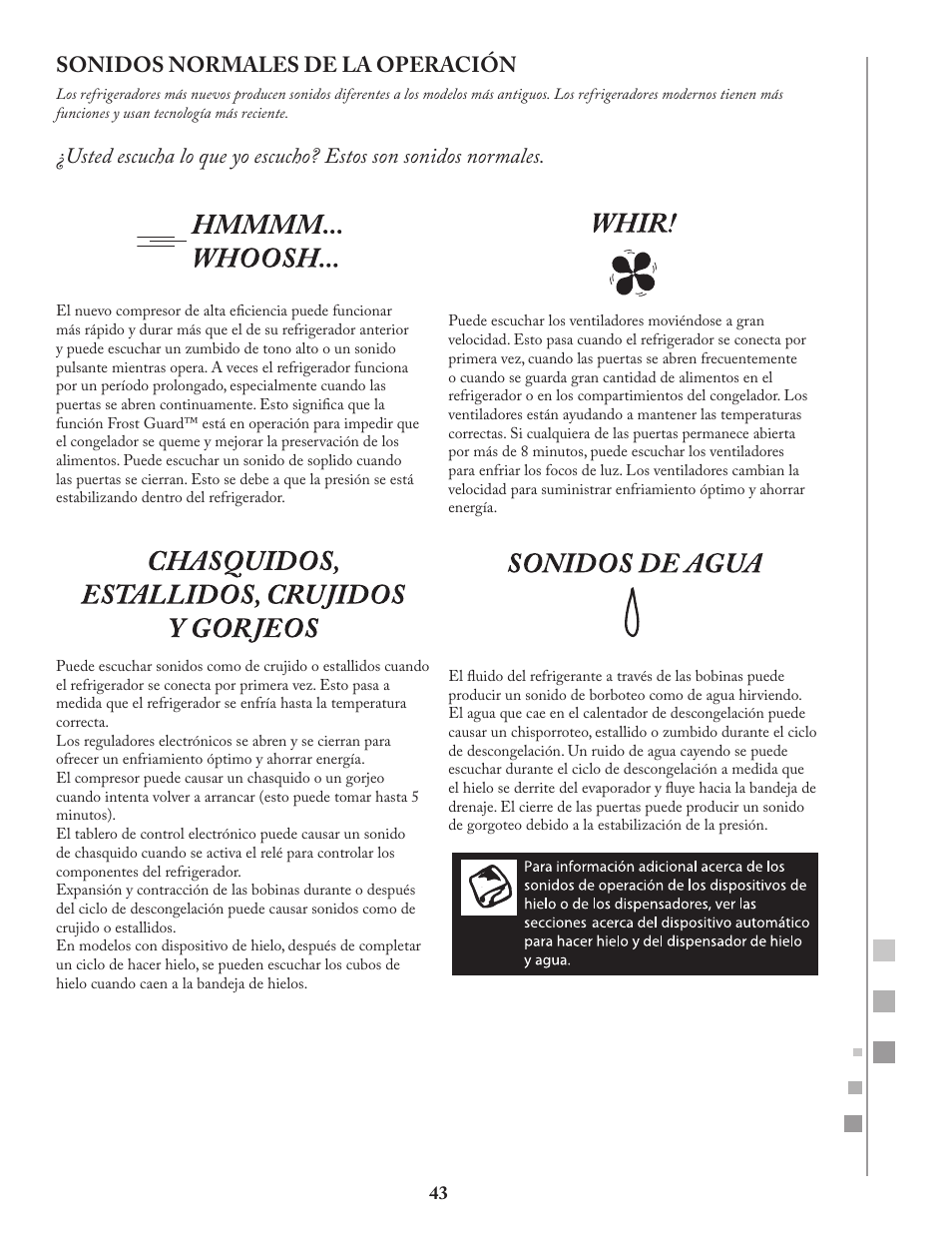 Sonidos normales de la operación | Fagor FQ8965X User Manual | Page 43 / 122