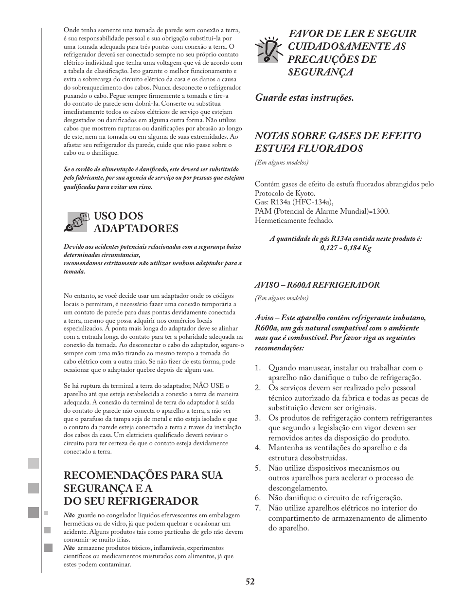 Uso dos adaptadores | Fagor FQ8965X User Manual | Page 52 / 122