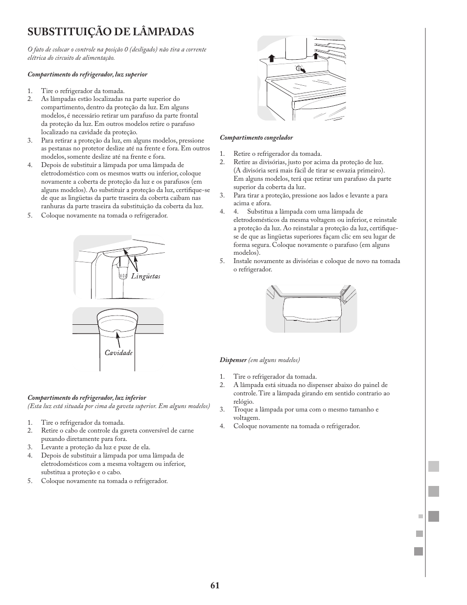 Substituição de lâmpadas | Fagor FQ8965X User Manual | Page 61 / 122