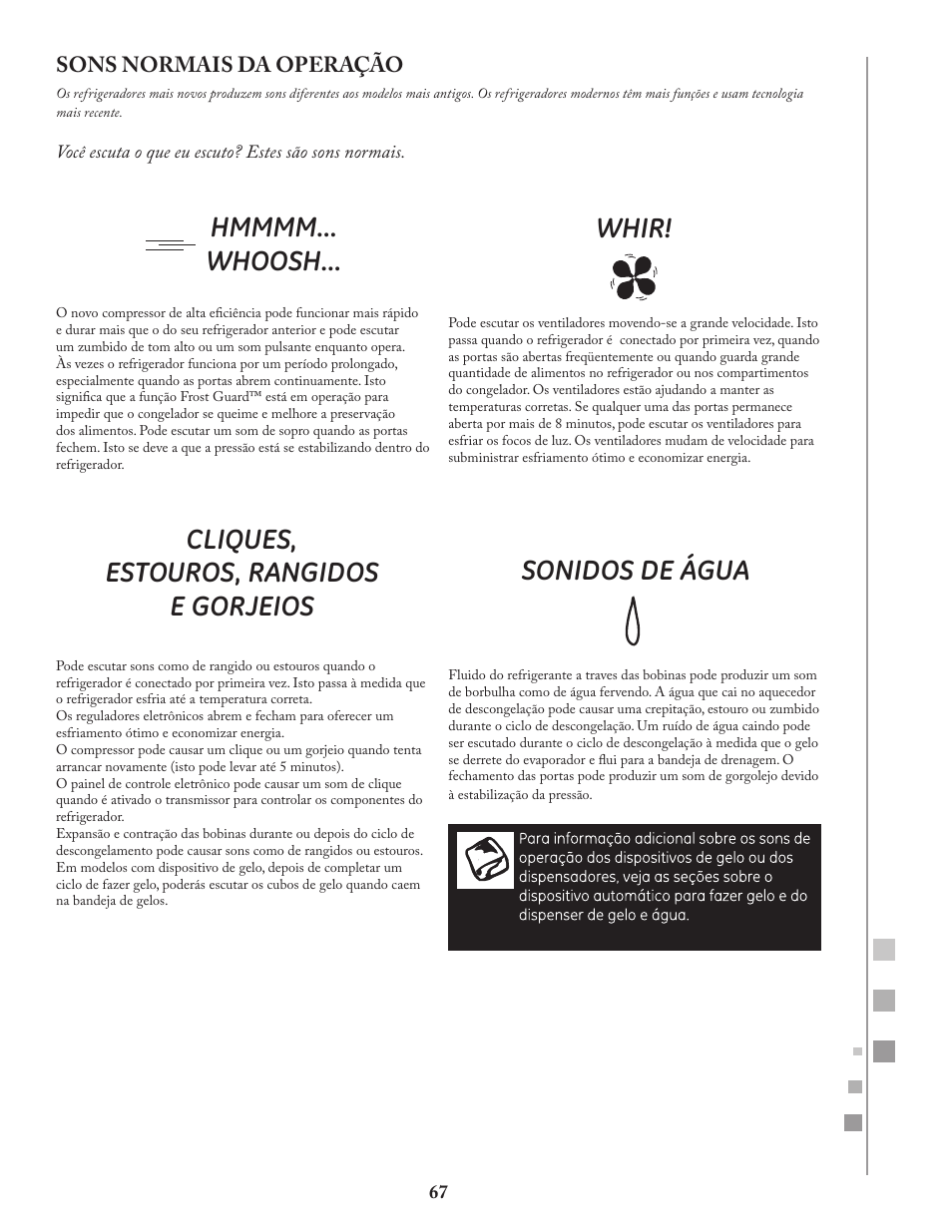 Sons normais da operação | Fagor FQ8965X User Manual | Page 67 / 122