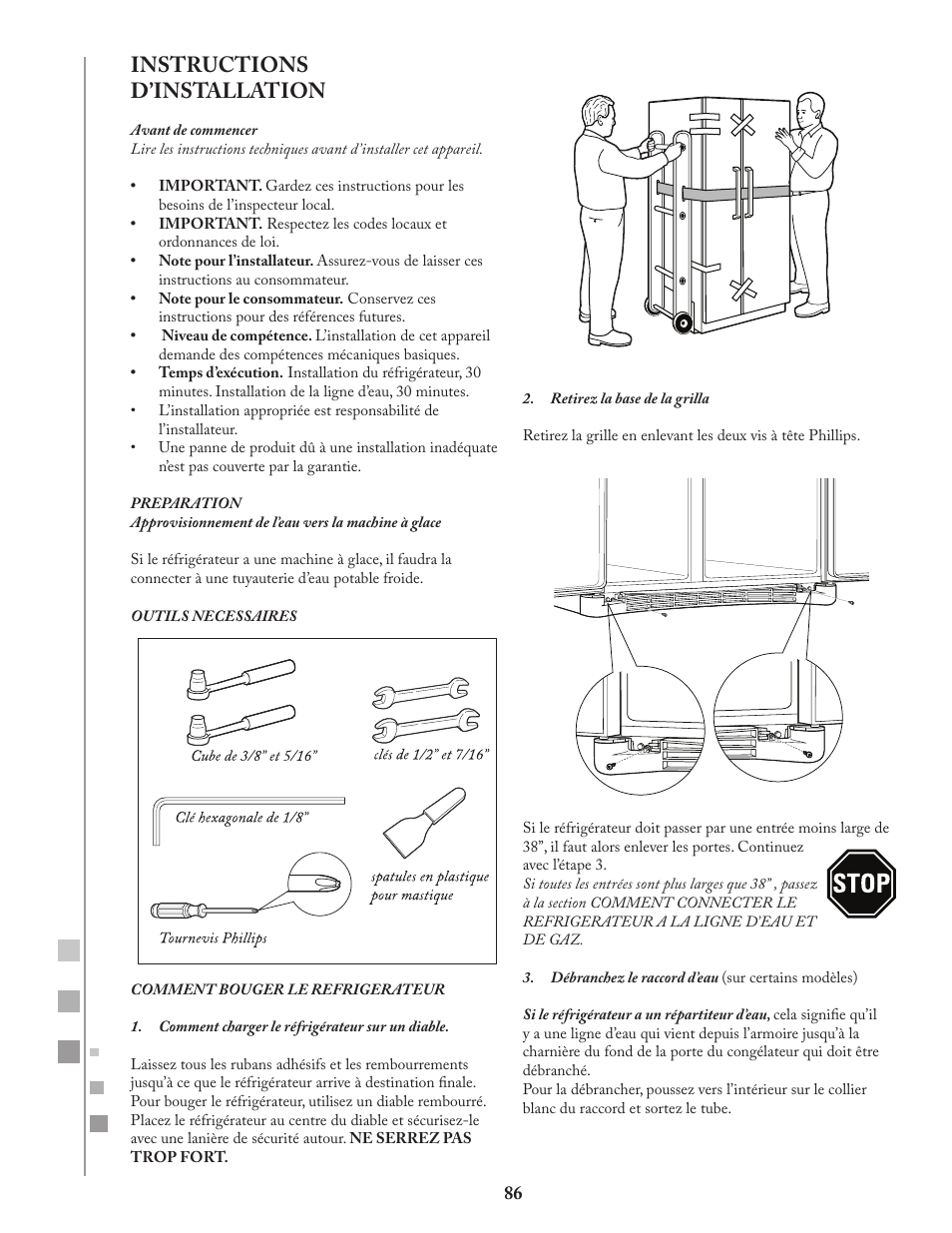 Instructions d’installation | Fagor FQ8965X User Manual | Page 86 / 122