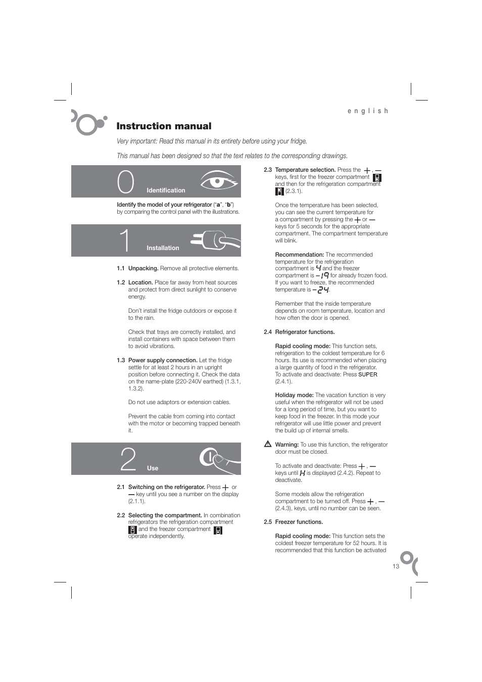 Instruction manual | Fagor FIM-6725 User Manual | Page 15 / 74