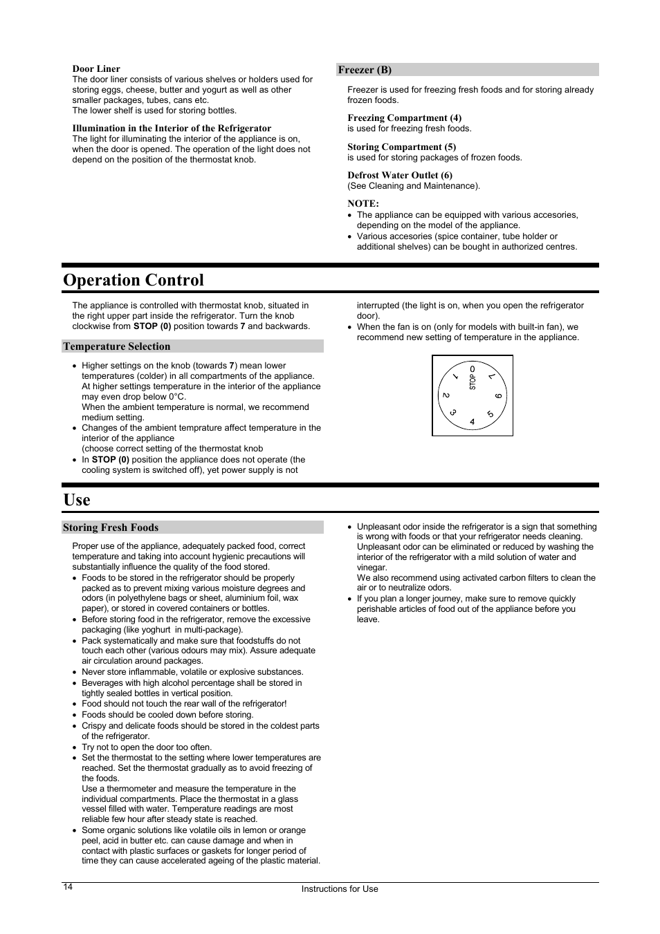 Operation control | Fagor FIC-542 User Manual | Page 14 / 56