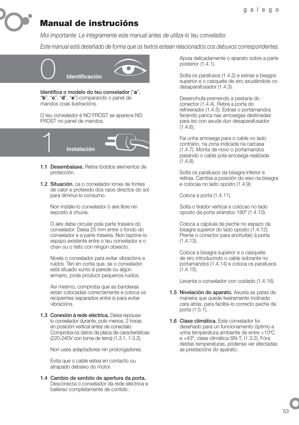 Manual de instrucións | Fagor ZFK1745X User Manual | Page 55 / 62