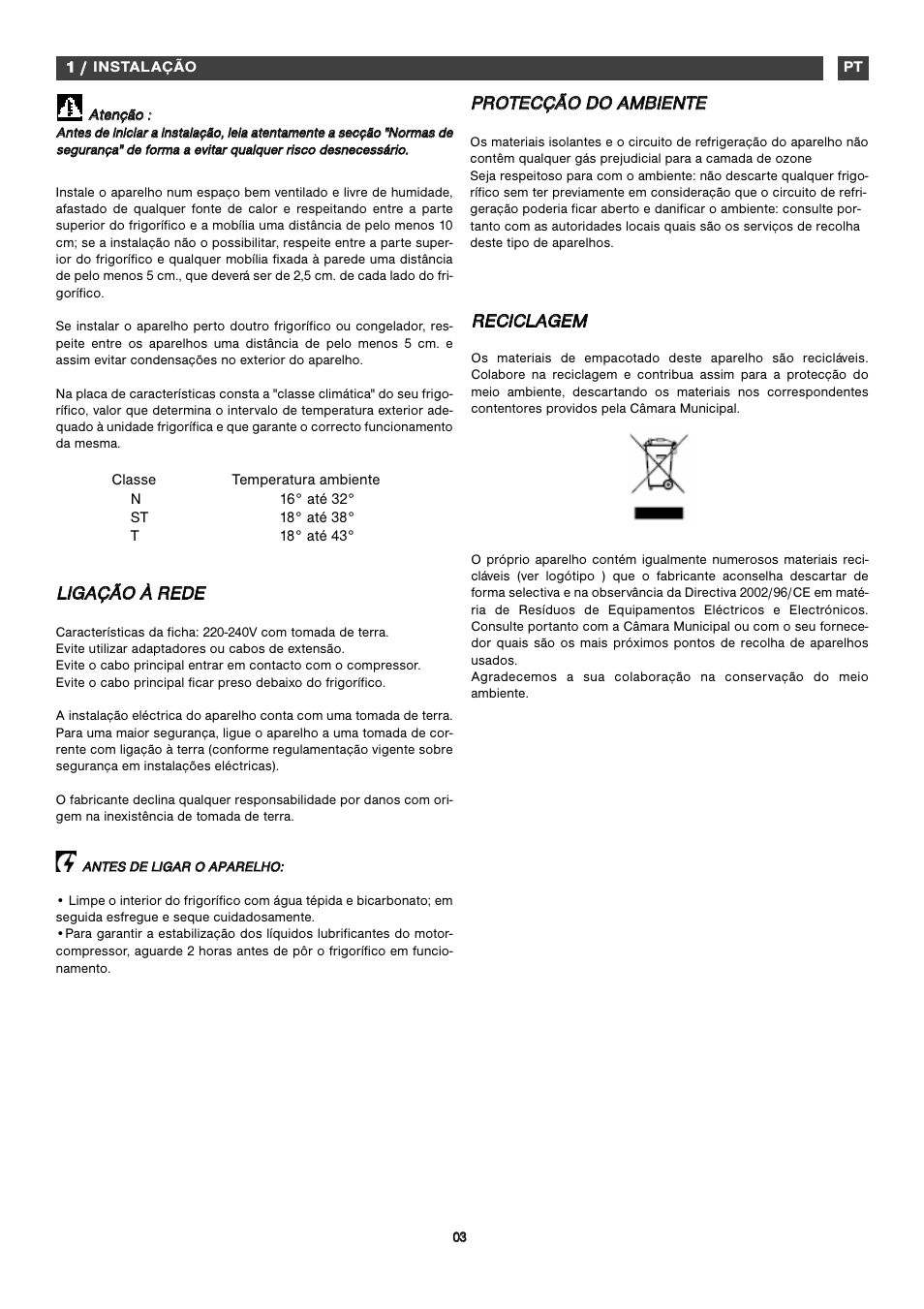 Inst, Rre ec ciic cl la ag ge em m | Fagor ZFA101 User Manual | Page 12 / 42