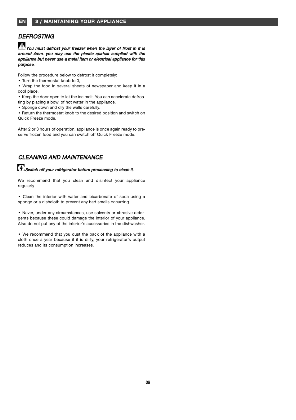 Dde ef fr ro os st tiin ng g | Fagor ZFA101 User Manual | Page 31 / 42