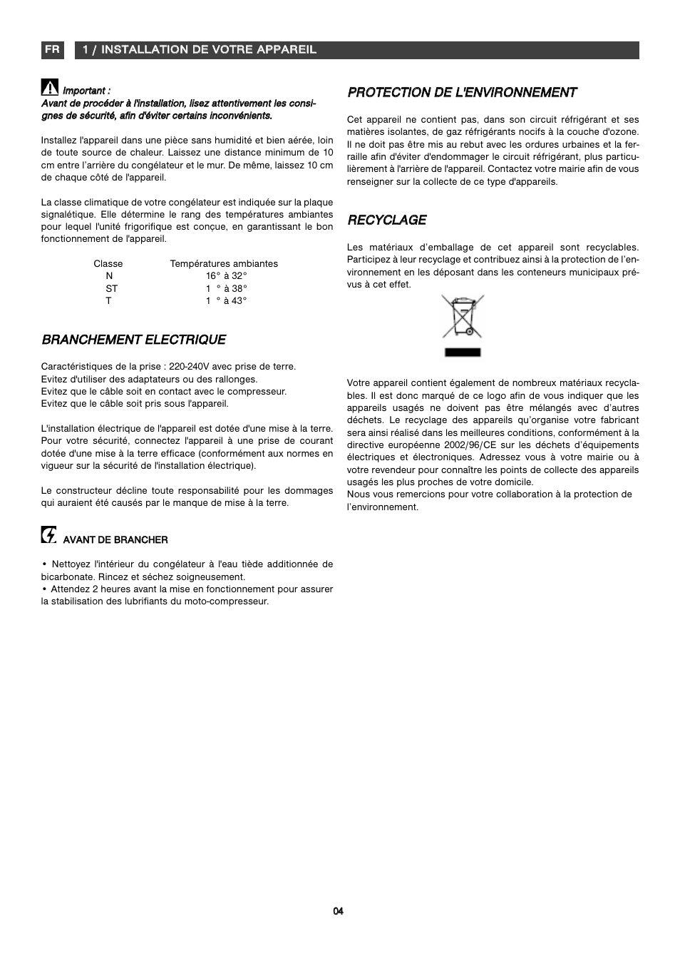 Inst | Fagor CFJ1520 User Manual | Page 20 / 50