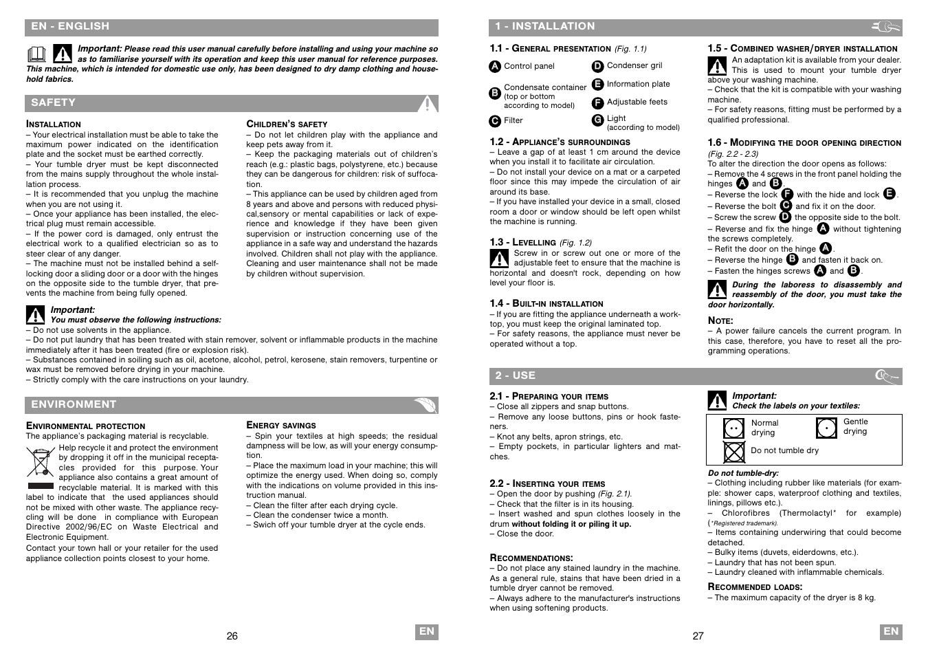 Fagor SFE-820CELX User Manual | Page 14 / 39