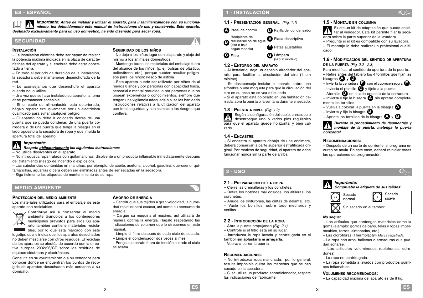 Fagor SF-800CB User Manual | Page 2 / 37