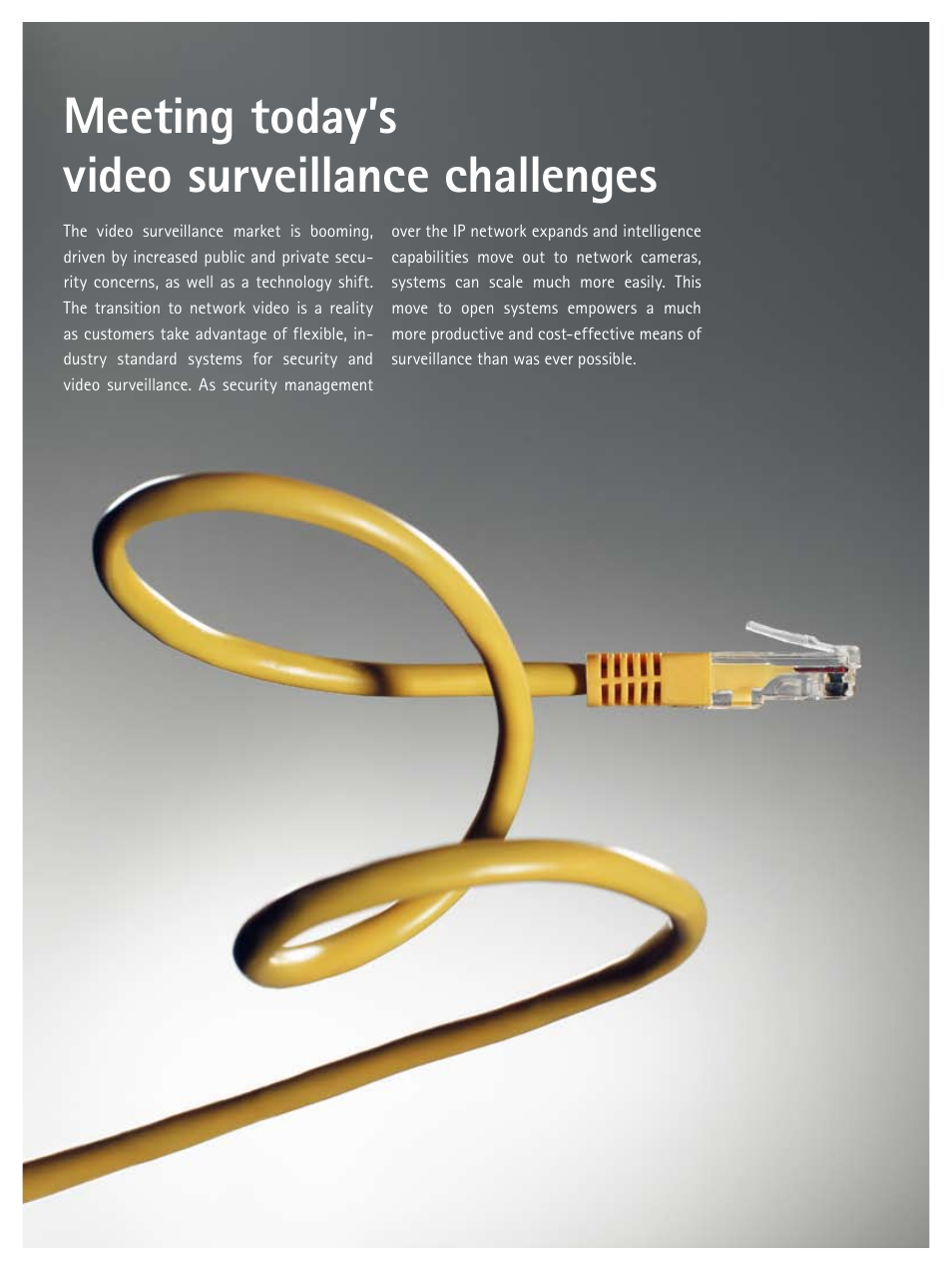 Meeting today’s video surveillance challenges | Axis Communications IP-Surveillance User Manual | Page 2 / 8