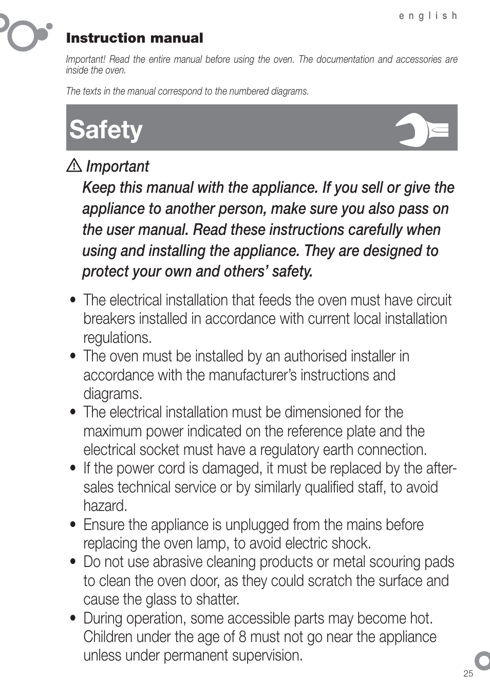 Safety | Fagor 6H-880ATCX User Manual | Page 27 / 74