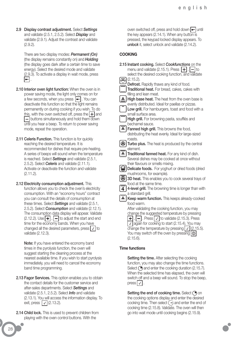 Fagor 6H-880ATCX User Manual | Page 30 / 74