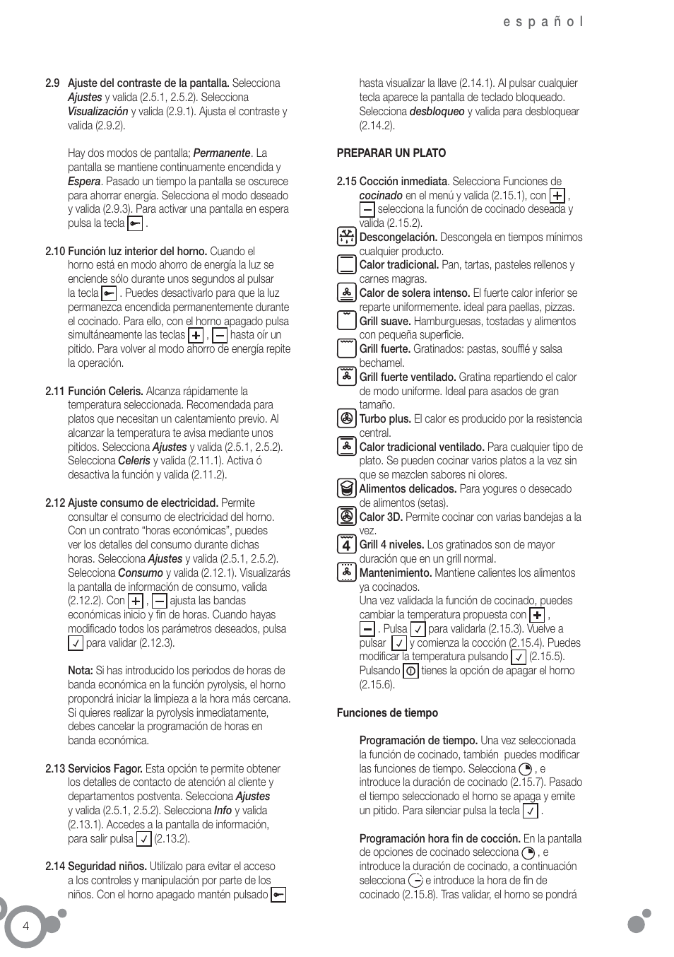 Fagor 6H-880ATCX User Manual | Page 6 / 74