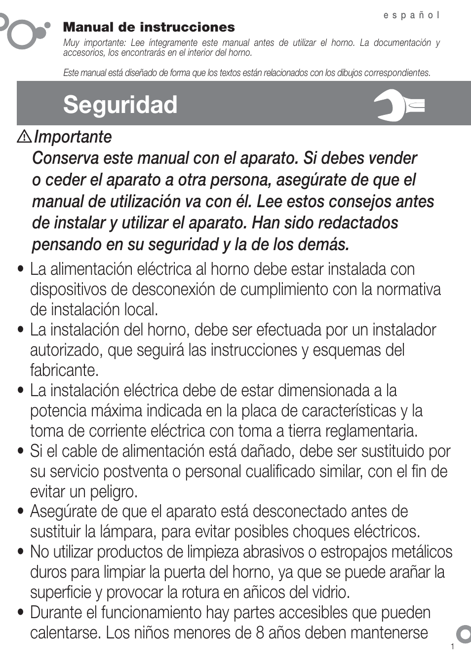 Seguridad | Fagor 6H-876ATCX User Manual | Page 3 / 86