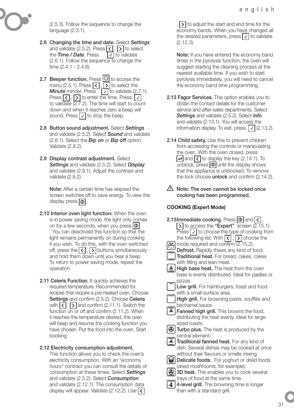 Fagor 6H-876ATCX User Manual | Page 33 / 86