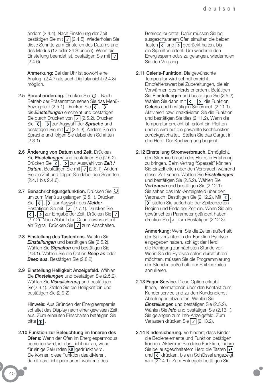 Fagor 6H-876ATCX User Manual | Page 42 / 86