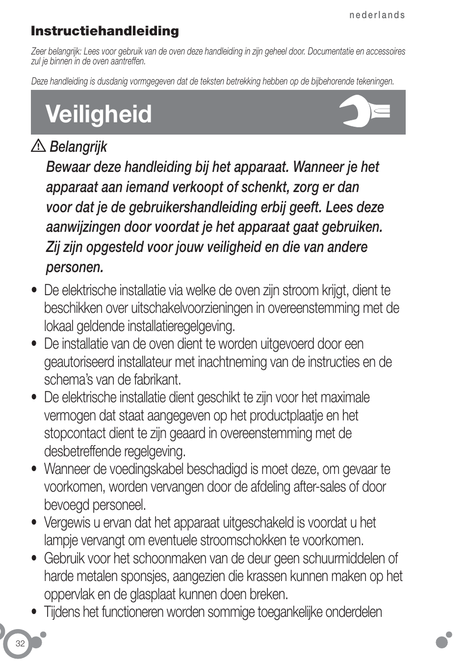 Veiligheid | Fagor 6H-750BE User Manual | Page 34 / 86