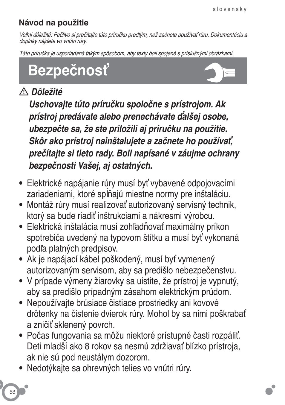 Bezpečnosť | Fagor 6H-750BE User Manual | Page 60 / 86