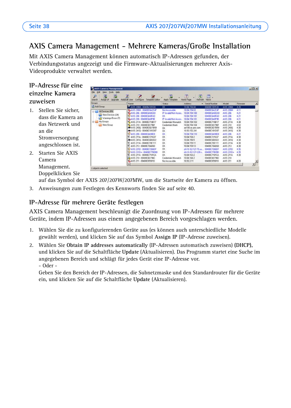 Axis Communications AXIS 207W User Manual | Page 38 / 73