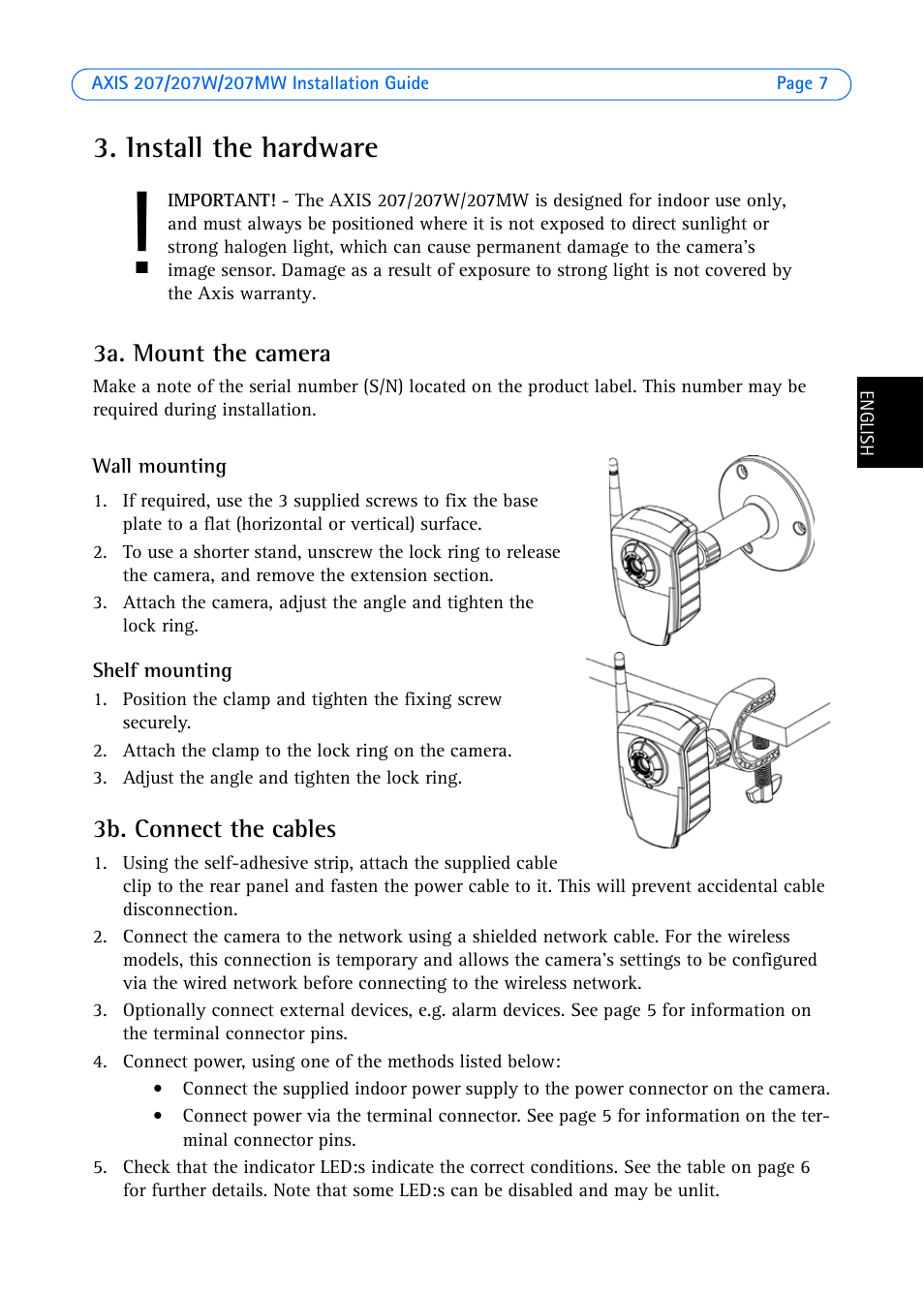 Install the hardware | Axis Communications AXIS 207W User Manual | Page 7 / 73