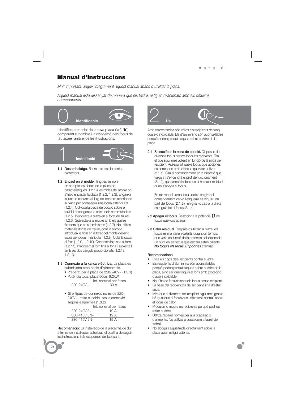 Manual d’instruccions | Fagor 2VFP-400X User Manual | Page 22 / 26