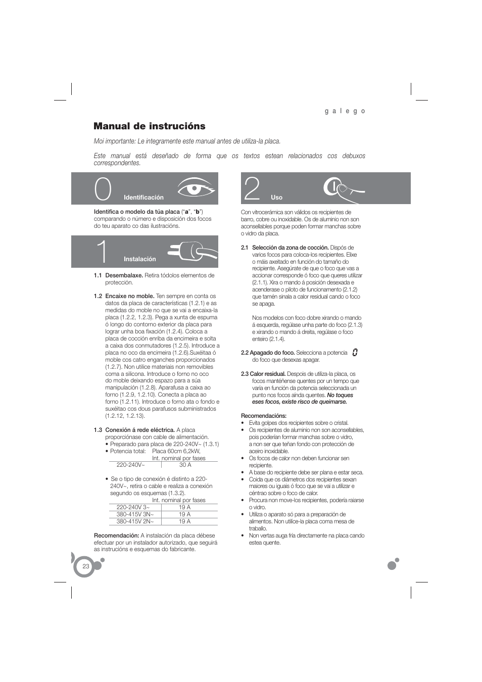 Manual de instrucións | Fagor 2VFP-400X User Manual | Page 24 / 26